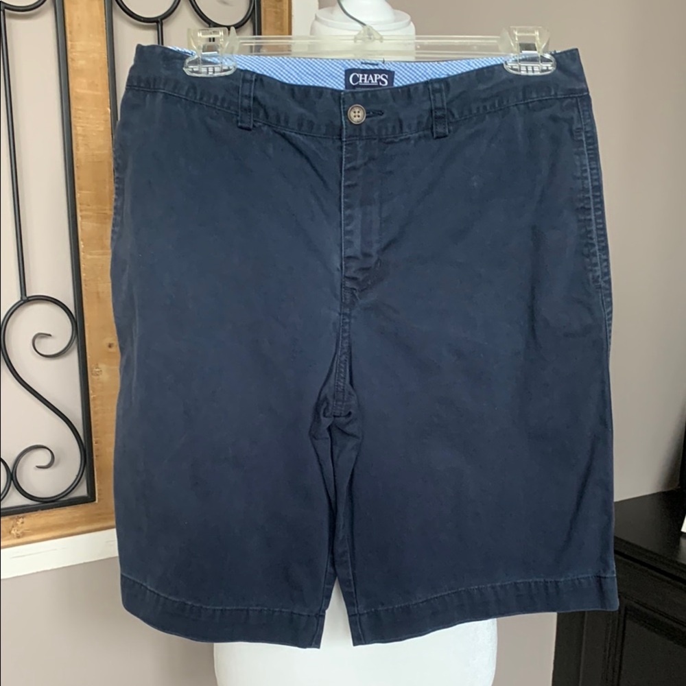 Chaps Blue Flat Front Shorts Classic Style